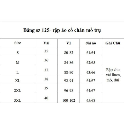 Rập giấy A0 áo cổ chân mã 125 - Hình ảnh 2