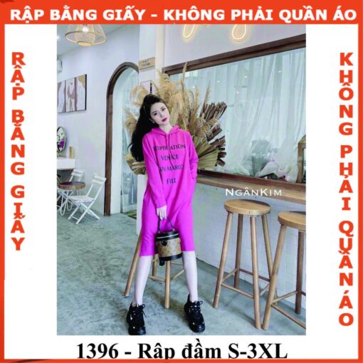 Rập giấy A0 mã 1396 - đầm hoodie