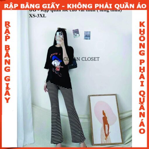 Rập giấy A0 quần loe thun mã 08