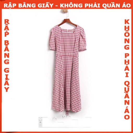Rập giấy A0 mã 543 - đầm cổ vuông xếp ly eo