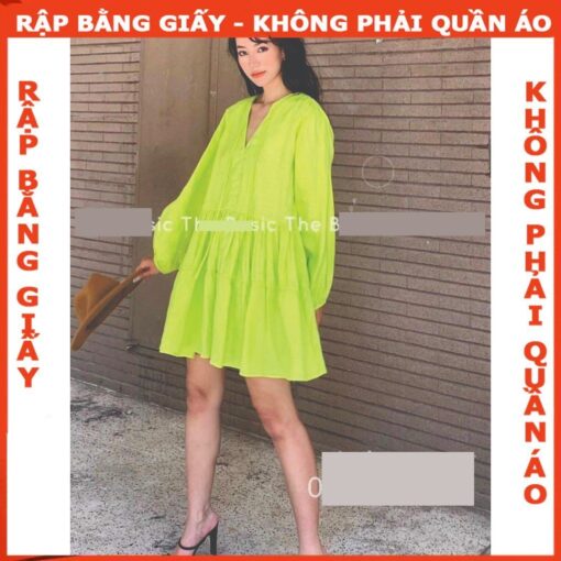 Rập giấy A0 mã 1714 - đầm babydoll tay dài