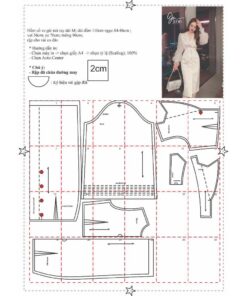 Alternative view of Rập giấy A0 mã 1196 - đầm bút chì cổ ve