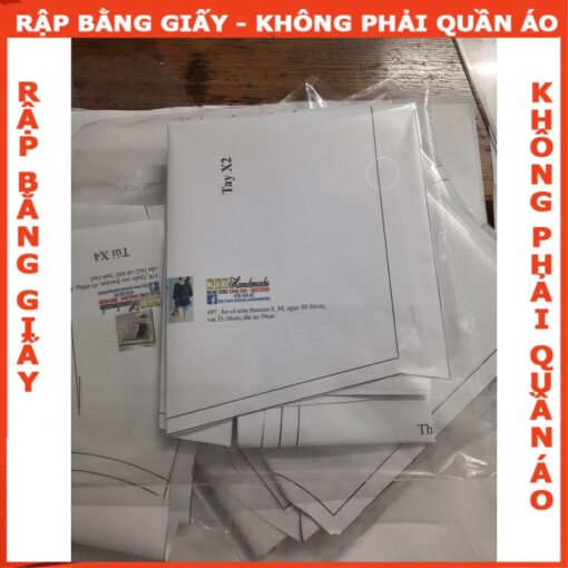 Rập giấy A0 mã 1392 - bộ đùi cổ tim - Hình ảnh 3