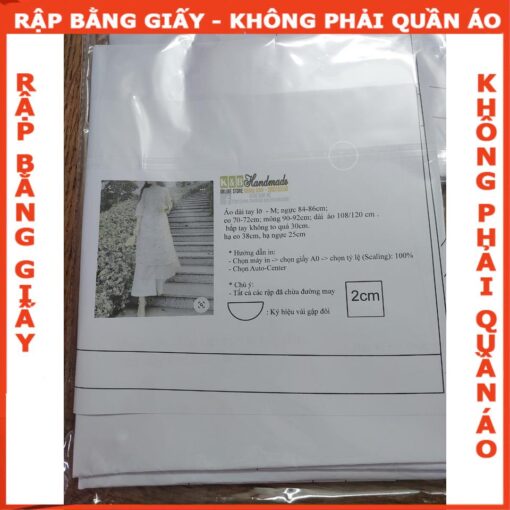 Rập giấy A0 may bộ áo dài mã AD13 - Hình ảnh 3