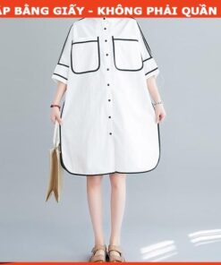 Rập giấy A0 mã 1037 - đầm sơ mi dáng rộng