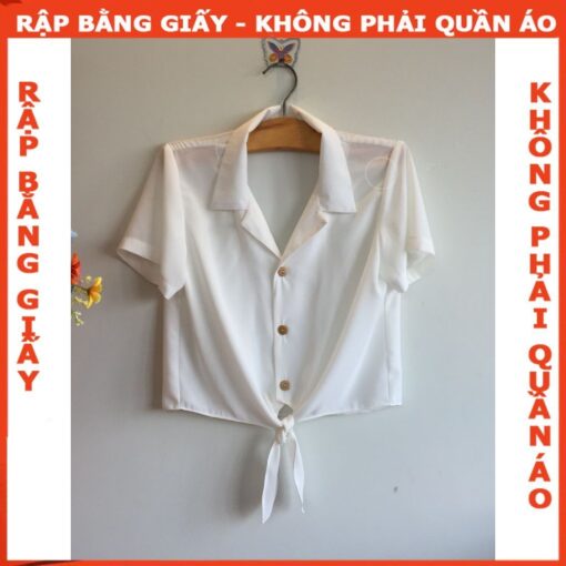 Rập giấy A0 mã 712 -  áo croptop thắt nơ