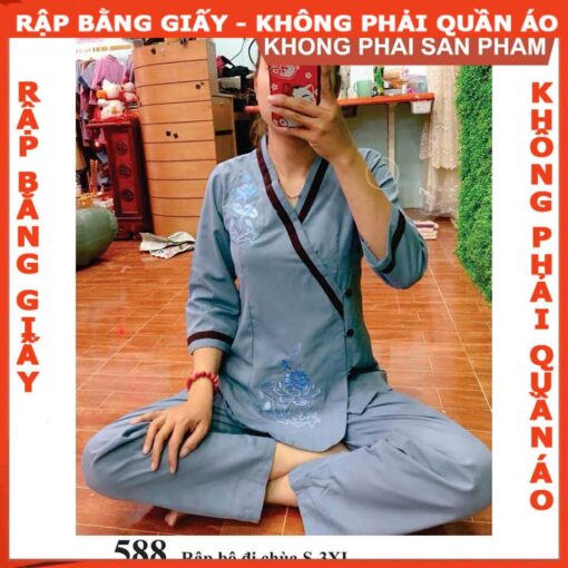 Rập giấy A0 mã 588 - bộ đồ đi chùa - Hình ảnh 2
