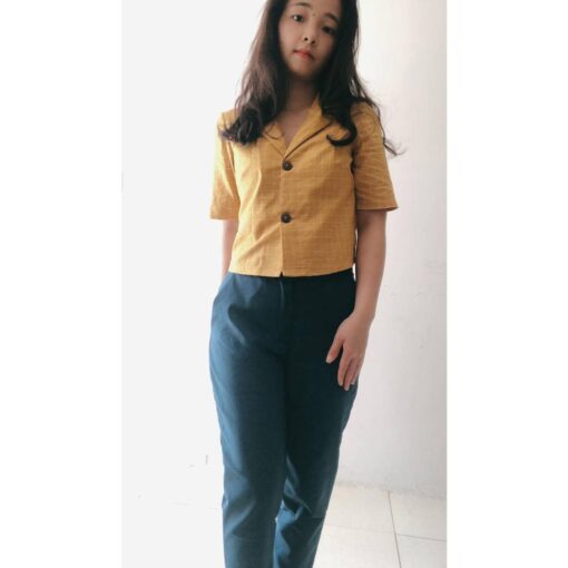Rập giấy A0 mã 1041  - áo danton croptop - Hình ảnh 2