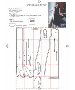 Alternative view of Rập giấy A0 mã 156 - đầm cổ danton