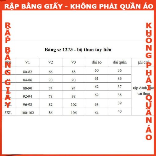 Rập giấy A0 mã 1273 -bộ thun tay liền - Hình ảnh 4