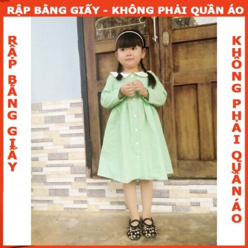 Rập giấy A0 mã R366 - đầm cổ sen cho bé
