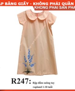 Rập giấy A0 đầm rapland tay nhí cổ sen mã R247