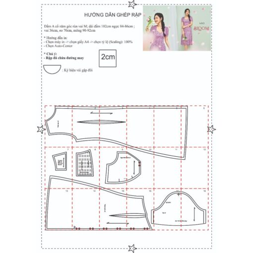 Rập giấy mã 1217 - đầm dáng A hở lưng - Hình ảnh 2
