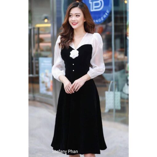 Rập giấy A0 mã 795 - đầm tay phồng - Hình ảnh 4