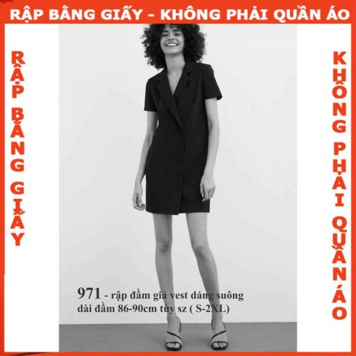 Rập giấy A0 đầm gỉa vest mã 971