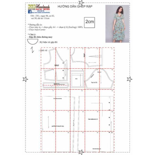 Rập giấy A0 mã 536 - rập đầm - Hình ảnh 2