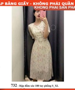 Rập giấy A0 mã 732 - đầm tay phồng