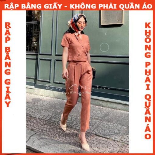 Rập giấy A0 mã 1589- Rập bộ áo 2 hàng nút - Hình ảnh 2