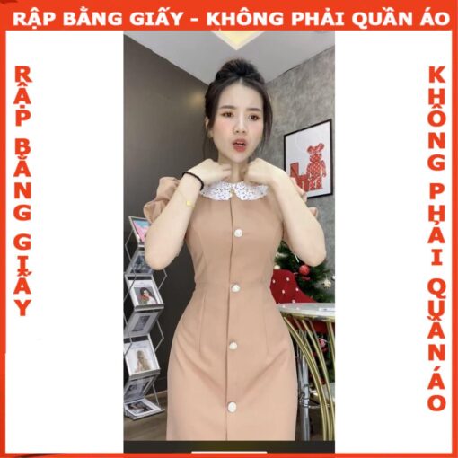 Rập giấy A0 đầm cổ sen  mã 1496 - Hình ảnh 3