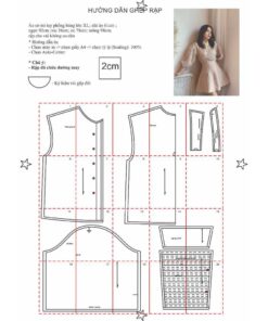 Alternative view of Rập giấy A0 mã 1322 - áo sơ mi tay phồng