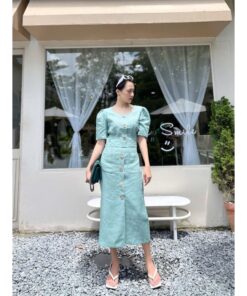 Alternative view of Rập giấy A0 mã 357 - set váy A áo cổ vuông