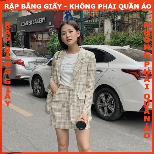 Rập giấy A0 áo vest 1 lớp dáng suông mã 1074
