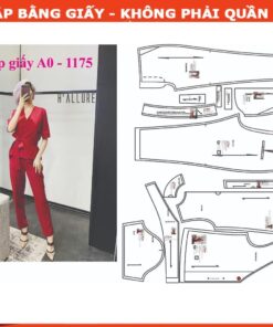 Rập giấy A0 set bộ áo cổ tim quần bagy 1175