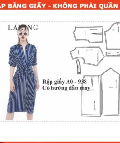 Rập giấy A0 đầm sơ mi xoắn eo - 938