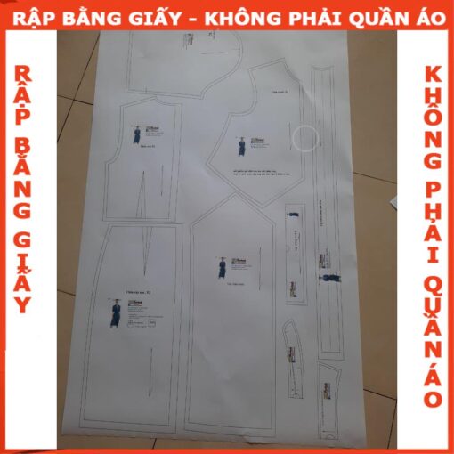 Rập giấy A0 đầm suông tay phồng mã 976 - Hình ảnh 4