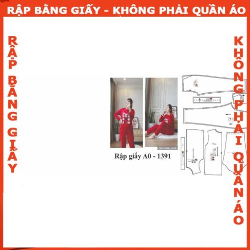 Rập giấy A0  bộ thun tay dài mã 1391