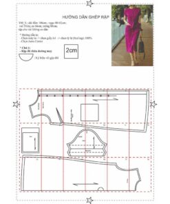 Alternative view of Rập giấy A0 mã T40 - đầm suông
