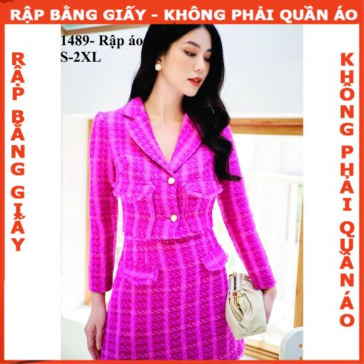 Rập giấy A0 mã 1489 - áo giả vest dáng lửng