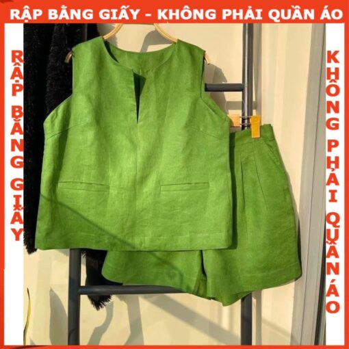 Rập giấy A0 bộ short linen mã 143 - Hình ảnh 2