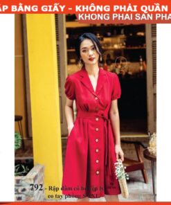 Rập giấy A0 mã 792 - đầm tay phồng