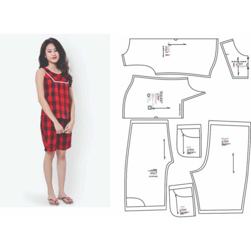 Rập giấy A0 mã 66 - bộ lửng mặc nhà - Hình ảnh 2