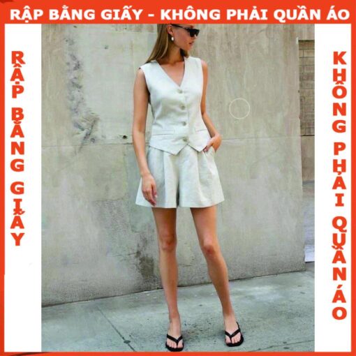 Rập giấy mã 199 - rập bộ short ghi lê - Hình ảnh 2