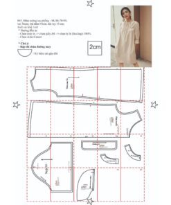 Alternative view of Rập giấy A0 mã 865 - đầm suông tay lỡ