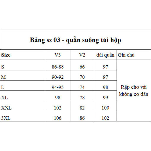 Rập giấy A0 mã 03  -quần suông túi hộp - Hình ảnh 5
