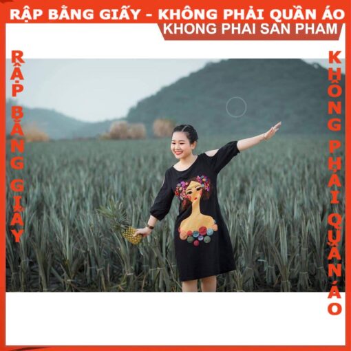 Rập giấy A0 mã 569 - đầm suông tay phồng - Hình ảnh 3