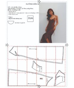 Alternative view of Rập giấy A0 mã 1424 - đầm dây hở lưng