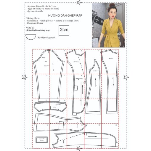 Rập giấy A0 may áo vest mã 1530 - Hình ảnh 4