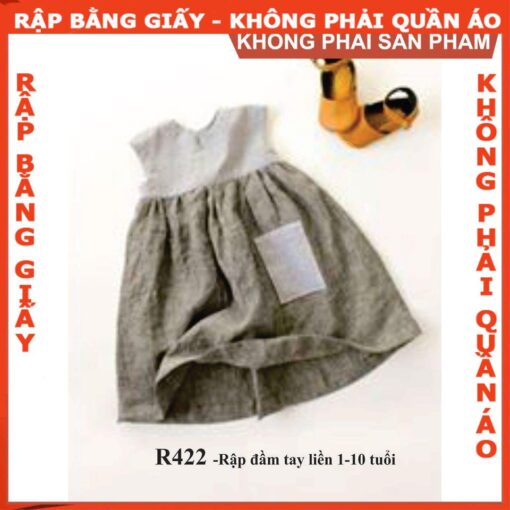 Rập giấy A0 mã R422 - đầm tay liền cho bé