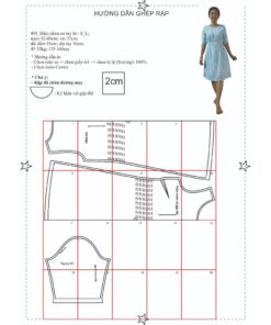 Alternative view of Rập mã 498 - đầm eo nhún thun chỉ