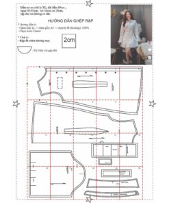 Alternative view of Rập giấy A0 mã 1451 - đầm sơ mi