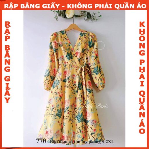 Rập giấy A0 mã 770 - đầm cổ tim
