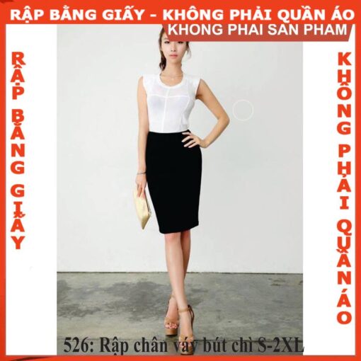 Rập giấy A0 chân váy bút chì 526