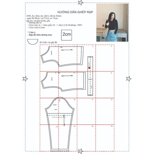 Rập giấy A0 mã 1680 - rập áo ôm - Hình ảnh 2