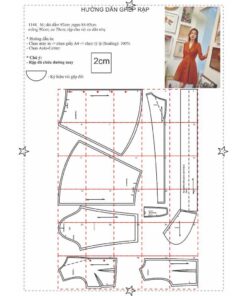 Alternative view of Rập  giấy  A0 mã 1144 - đầm cổ ve thắt nơ