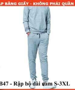 Rập giấy A0 mã B47 - bộ thun dài tay nam