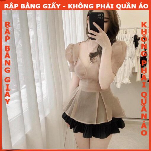 Rập giấy A0 áo pelum tay phồng mã 1295